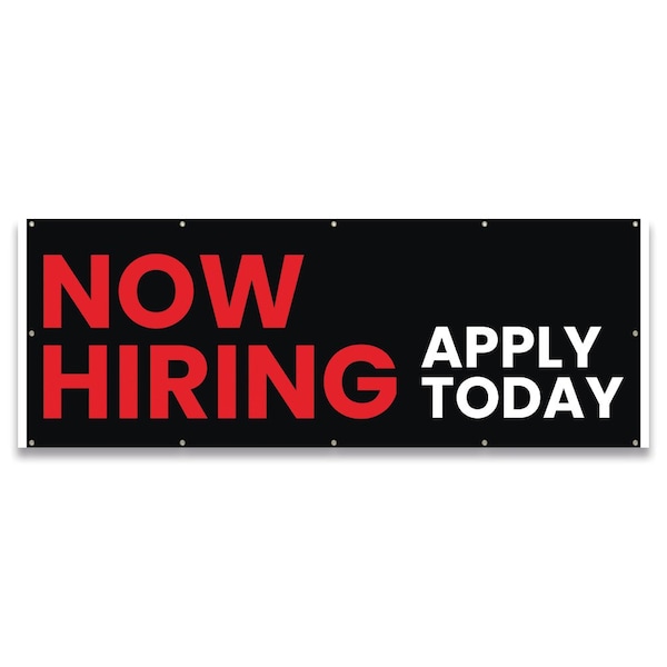 Signmission Now Hiring Apply Today Banner Concession Stand Food Truck Single Sided B-120-30109 - main